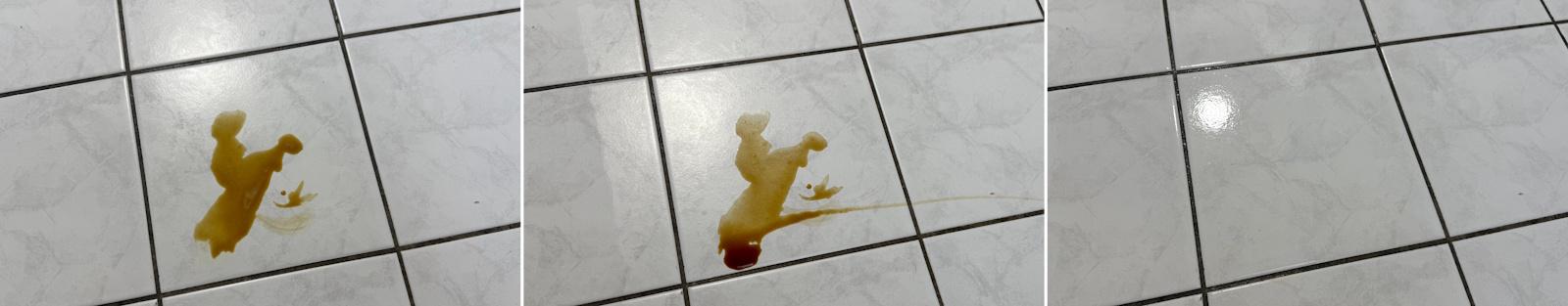 Reinigung eines Kaffee-Flecks