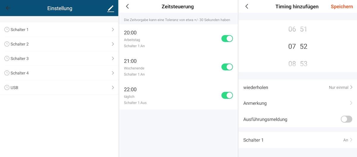 Timer für automatische Schaltung einstellen