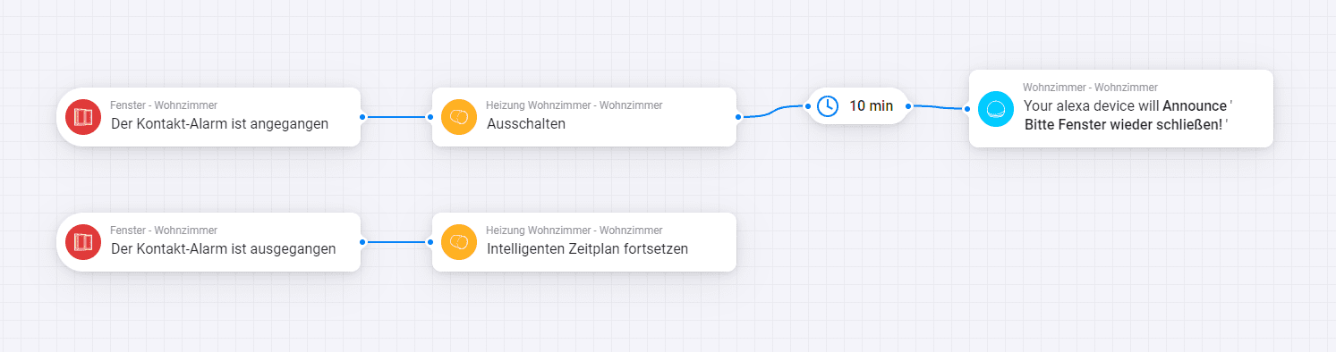 Alexa erinnert dich daran, dein Fenster wieder zu schließen.