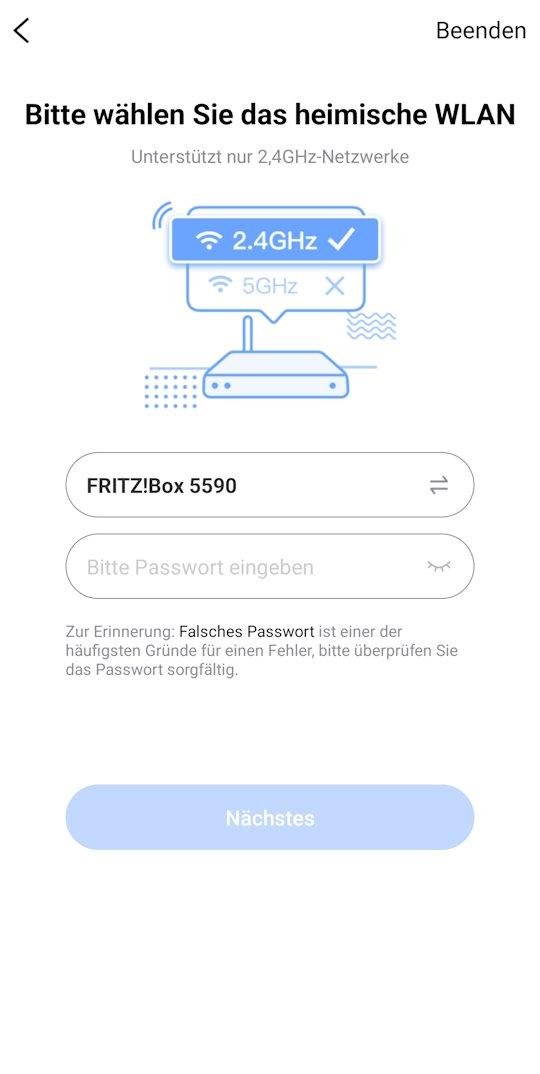 Midea Luftentfeuchter App eigenes WLAN auswählen