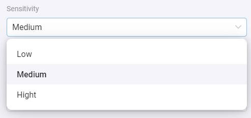 Die Sensitivität kann in 3 Stufen eingestellt werden.