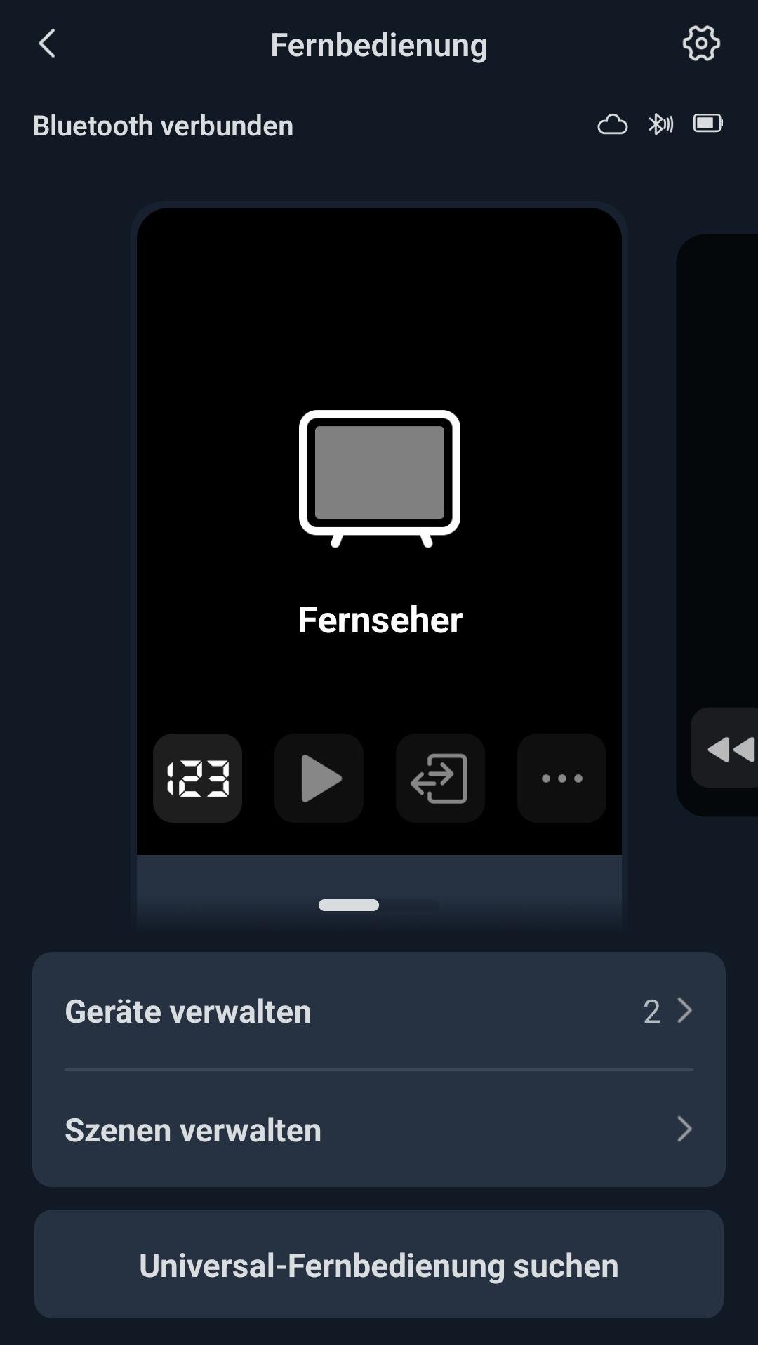 In der App können die zu steuernden Geräte verwaltet werden.