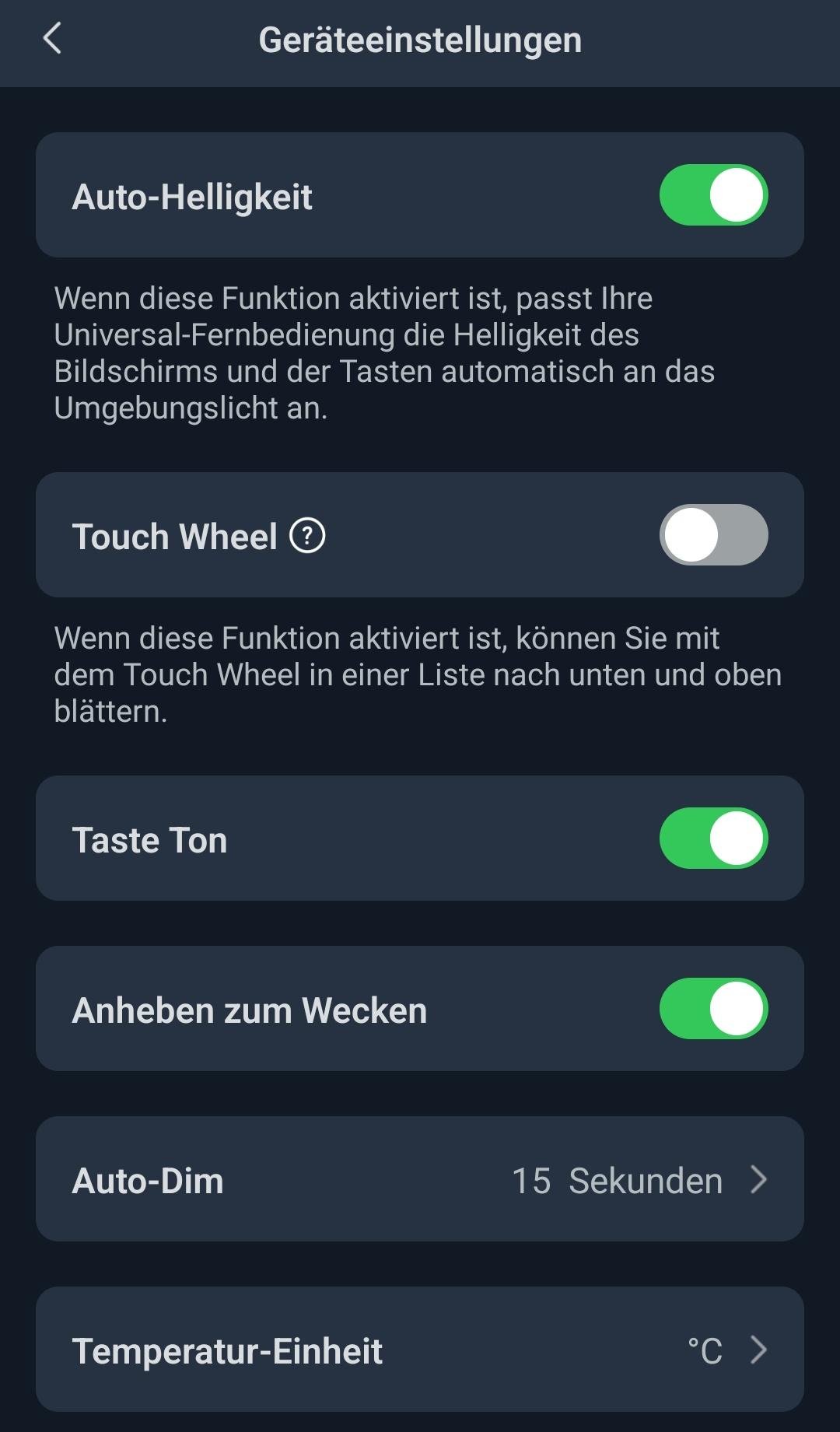 In der App lassen sich die Einstellungen anpassen.
