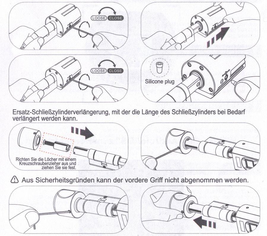 WeLock Fingerabdruck Türöffner Länge einstellen