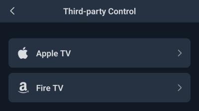 Die Fernbedienung kann auch mit Apple TV & Fire TV verbunden werden.