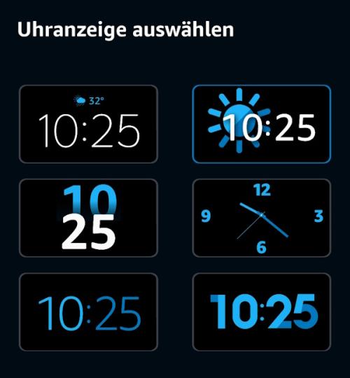 Amazon Echo Spot 2024 Uhranzeige konfigurieren