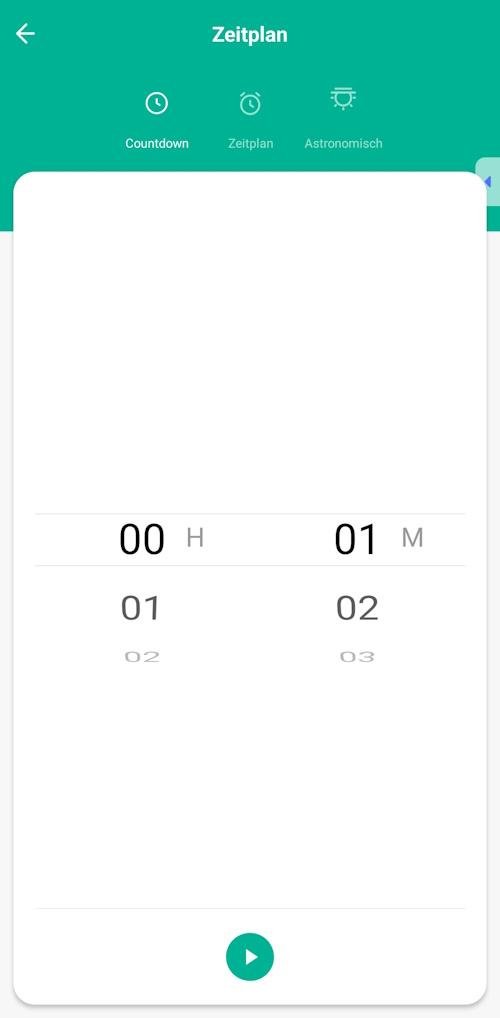 Countdown-Funktion der Woox Steckdose