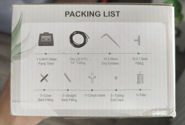 Rainpoint Lieferumfang auf Verpackung