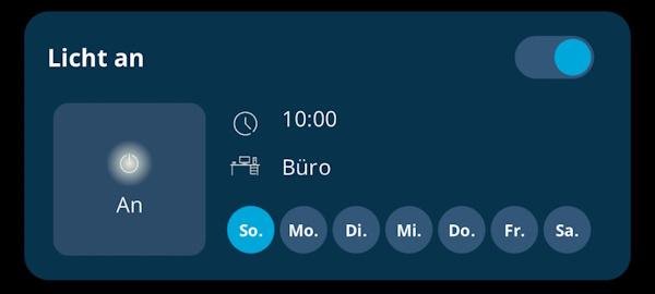 Zeitplan in der WiZ App
