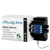 Shelly Pro 4PM Professioneller Relaisschalter 4 Kontakte