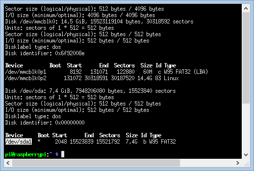 Hier werden alle Speichermedien aufgelistet.