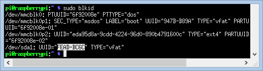 In der Ausgabe werden nun alle UUID's aufgelistet.