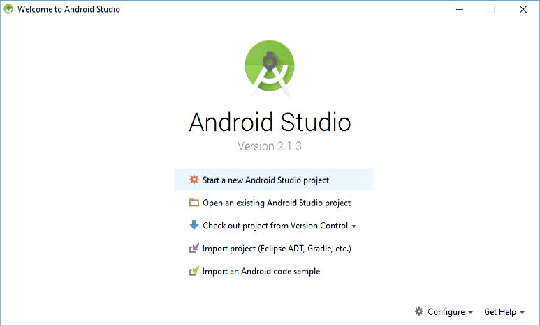 Im Startfenster von Android Studio kannst du ein neues Projekt erstellen.