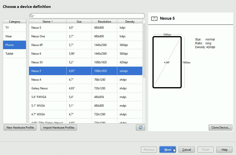 In diesem Fenster findest du eine Liste vieler verschiedener Modelle.