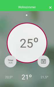 Hier kannst du die Temperatur einstellen und den Zeitplan ändern.