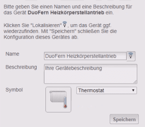 Jetzt kannst du die Daten des Geräts eintragen.