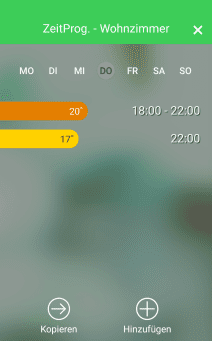 In der App kann auch ein Heizplan angelegt werden.