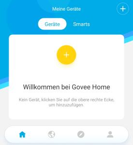 Nach dem Öffnen der Govee Home App kannst du das erste Gerät hinzufügen.